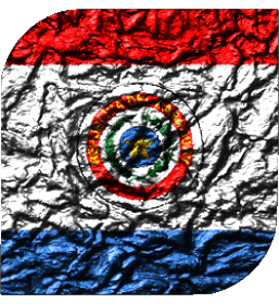 Square Paraguay America Flags 