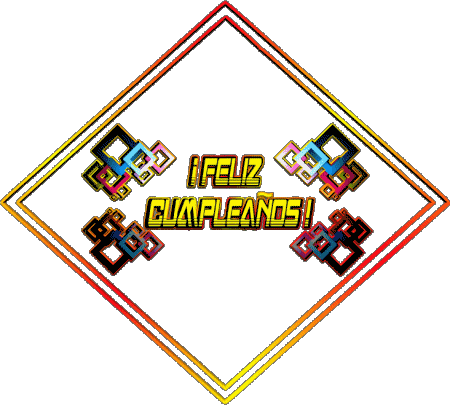 003 Fond Transparent Abstracto - Geométrico Feliz Cumpleaños Espagnol Messages 