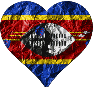 Corazón Eswatini África Banderas 