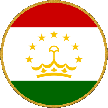 Round Tajikistan Asia Flags 
