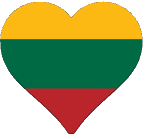 Heart Lithuania Europe Flags 