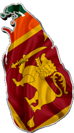 Karte Sri Lanka Asien Fahnen 
