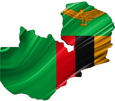 Map Zambia Africa Flags 