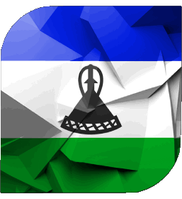 Square Lesotho Africa Flags 