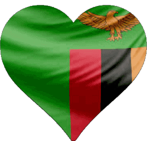 Corazón Zambia África Banderas 