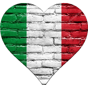 Cuore Nazionale Italia Europa Bandiere 