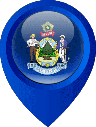 Epingle de Localisation Maine U.S.A - Etats Amériques Drapeaux 