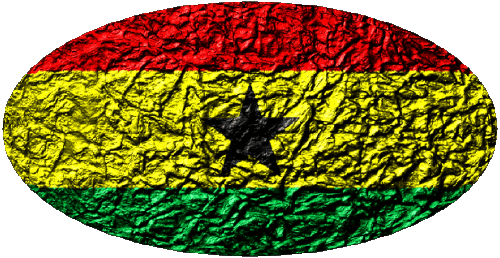 Oval Ghana Africa Flags 