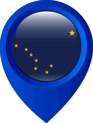 Marcador de ubicación Alaska U.S.A - Estados América Banderas 