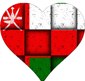 Heart Oman Asia Flags 