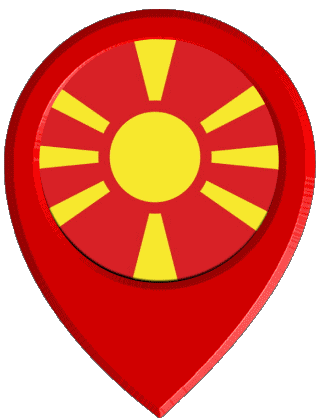 Location Pin Macedonia Europe Flags 