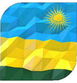Square Rwanda Africa Flags 
