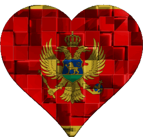 Coeur Monténégro Europe Drapeaux 