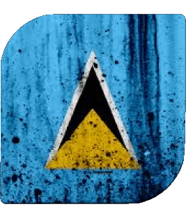 Square St. Lucia America Flags 