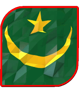 Square Mauritania Africa Flags 