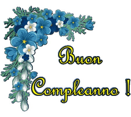 002 Transparenter Hintergrund Floreale Buon Compleanno Italienisch Nachrichten 