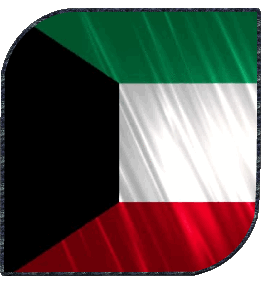 Square Kuwait Asia Flags 