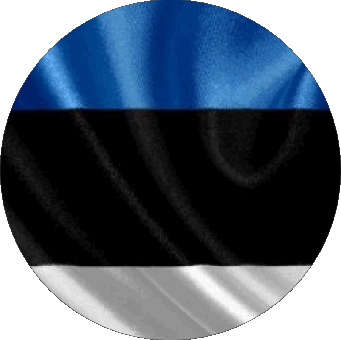 Round Estonia Europe Flags 