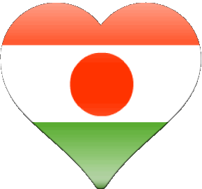Corazón Niger África Banderas 