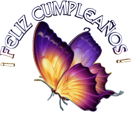 001 Transparenter Hintergrund Mariposas Feliz Cumpleaños Spanisch Nachrichten 