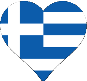 Heart Greece Europe Flags 