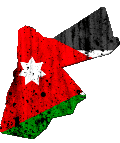 Carte Jordanie Asie Drapeaux 