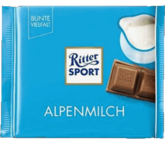 Alpenmilch-Alpenmilch Ritter Sport Chocolates Comida 