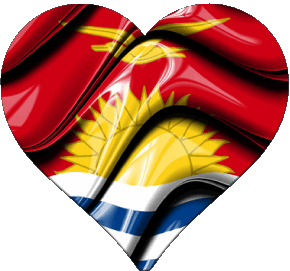 Herz Kiribati Ozeanien Fahnen 