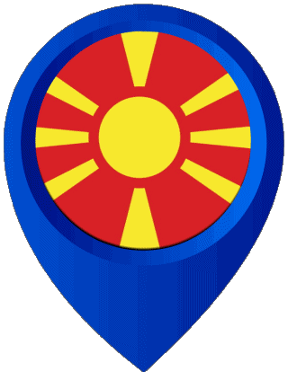 Epingle de Localisation Macédoine Europe Drapeaux 