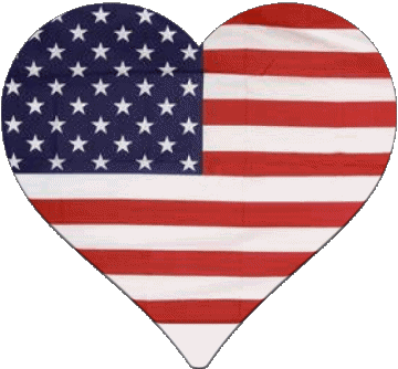 Coeur U.S.A - National Amériques Drapeaux 