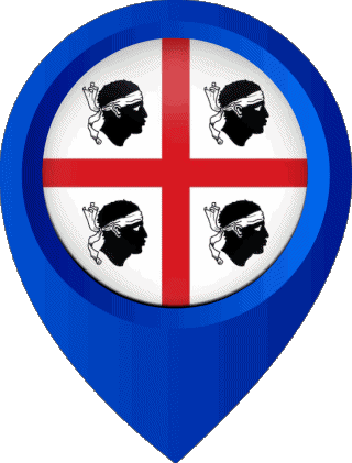 Marcador de ubicación Sardegna Italia Europa Banderas 
