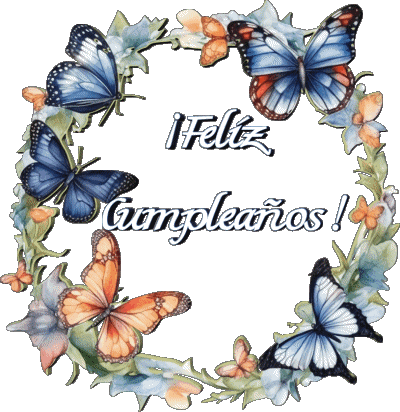 007 Fond Transparent Mariposas Feliz Cumpleaños Espagnol Messages 