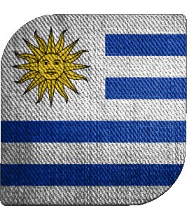 Square Uruguay America Flags 