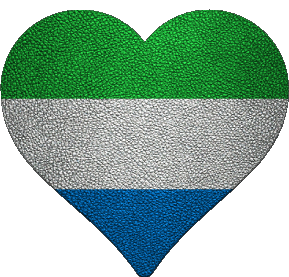 Heart Sierra Leone Africa Flags 