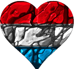 Heart Luxembourg Europe Flags 