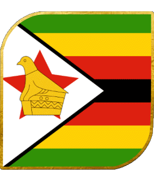 Square Zimbabwe Africa Flags 