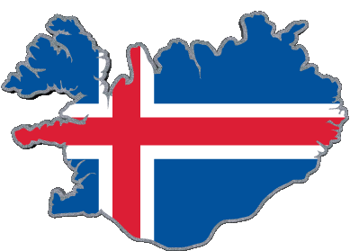 Map Iceland Europe Flags 