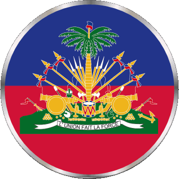 Rond Haiti America Flags 