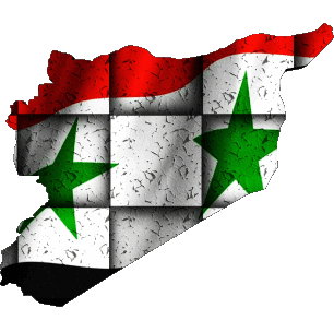 Carte Syrie Asie Drapeaux 