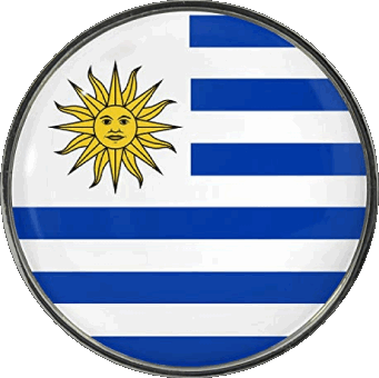 Round Uruguay America Flags 