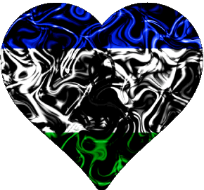 Corazón Lesoto África Banderas 