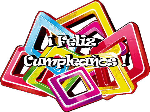 017 Transparenter Hintergrund Abstracto - Geométrico Feliz Cumpleaños Spanisch Nachrichten 