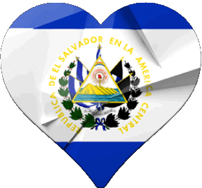 Coeur Salvador Amériques Drapeaux 