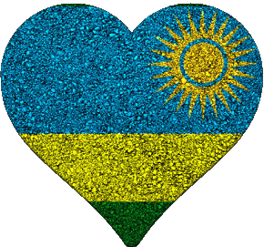 Coeur Rwanda Afrique Drapeaux 