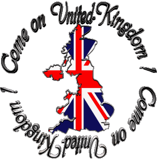 Map - Flag Come on United-Kingdom Inglés Mensajes - Smiley 
