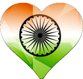 Corazón India Asia Banderas 