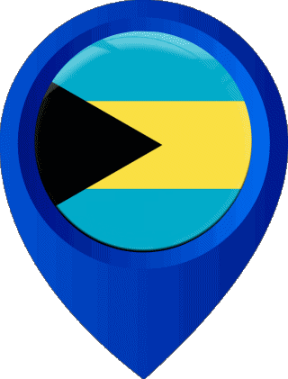 Location Pin Bahamas America Flags 