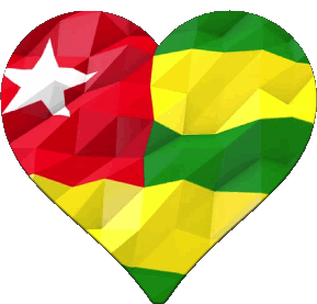 Corazón Togo África Banderas 