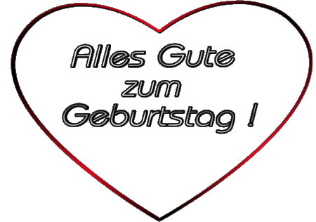 001 Herz Alles Gute zum Geburtstag Allemand Messages 