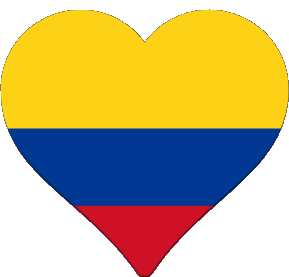 Coeur Colombie Amériques Drapeaux 